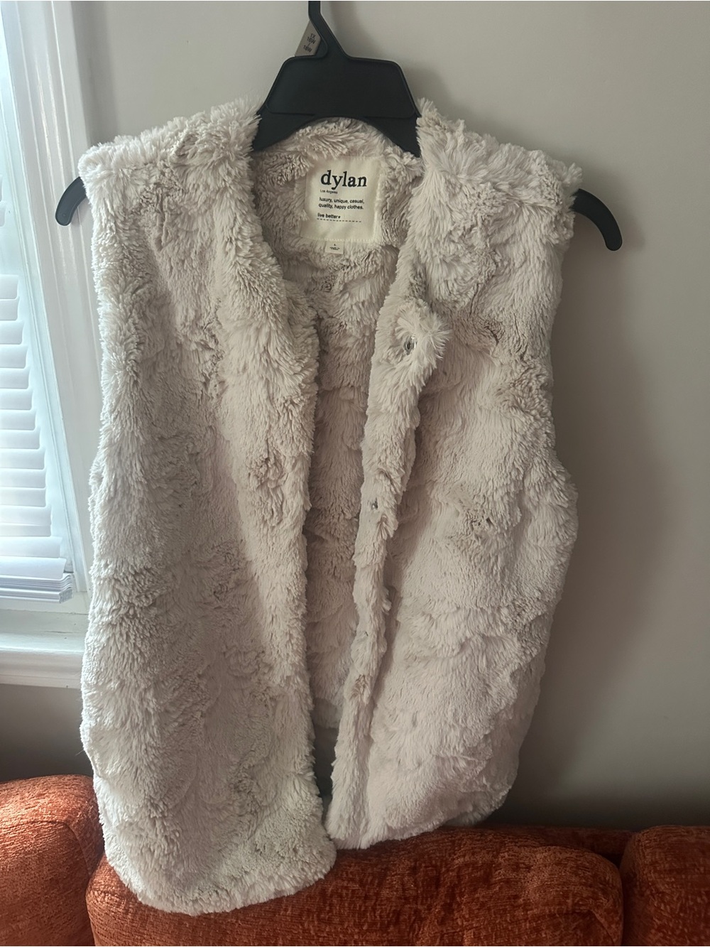 Dylan Plush Faux Cream Fur Vest
